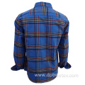 Custom Printed Collar Men's Plaid Casual Flannel Shirt